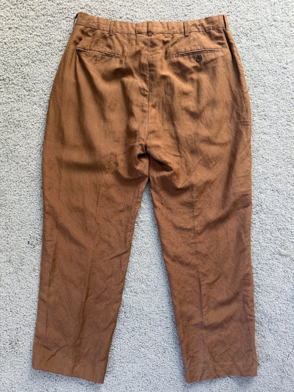 Vintage Polo Ralph Lauren MX Linen Silk Pants Brown 36/30 Luxury Trousers - EUC - Picture 8 of 12